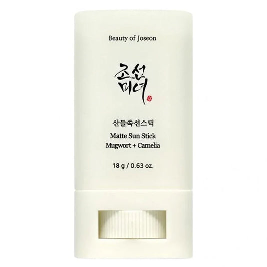 Weißer Sonnenstick mit koreanischer und englischer Beschriftung, von "Beauty of Joseon".