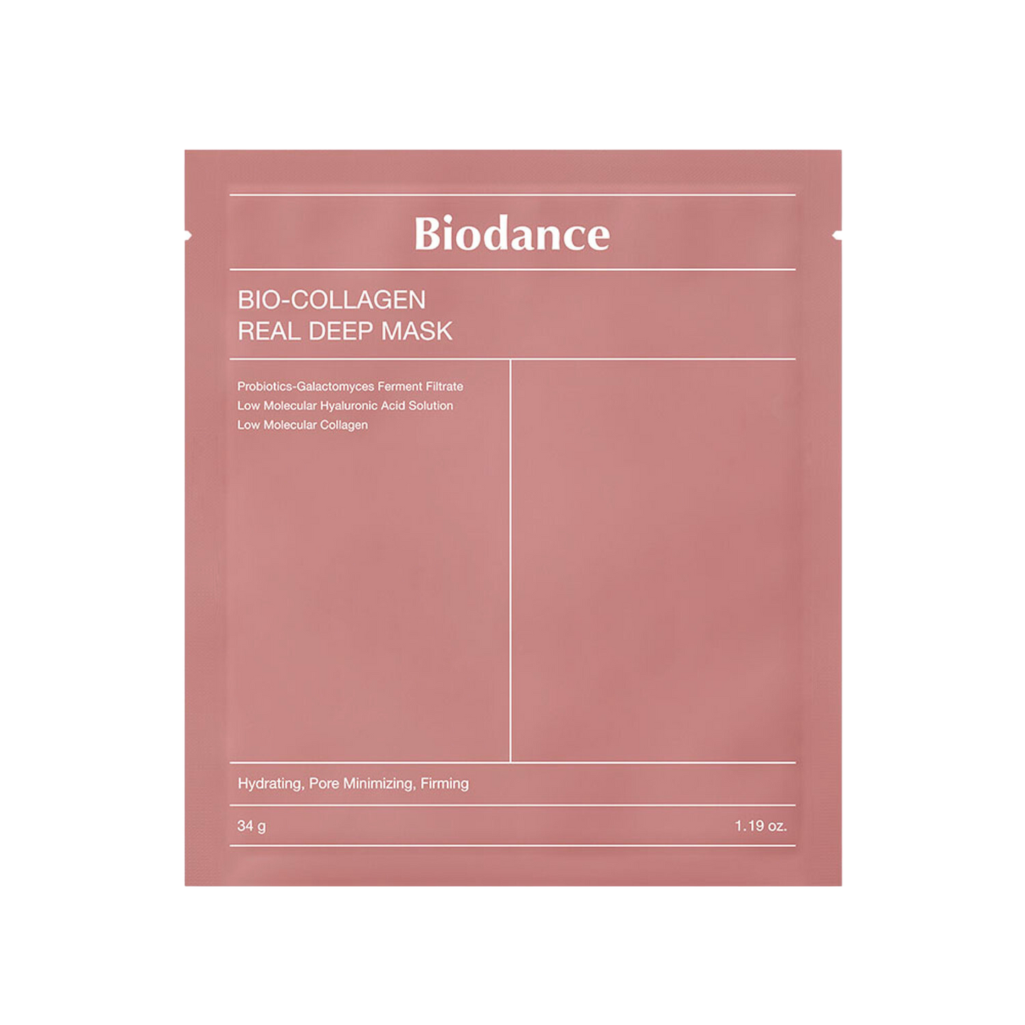 Eine Verpackung der Biodance Bio-Collagen Real Deep Mask in Rosa.