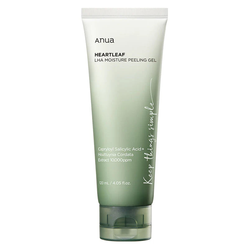 Freigestellte Produktaufnahme: grüne Tube des Peeling-Gels mit weißem Verlauf und weißer Schrift.