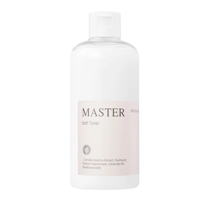 Weiße Tonerflasche mit minimalistischem Design und weißem Schraubverschluss.